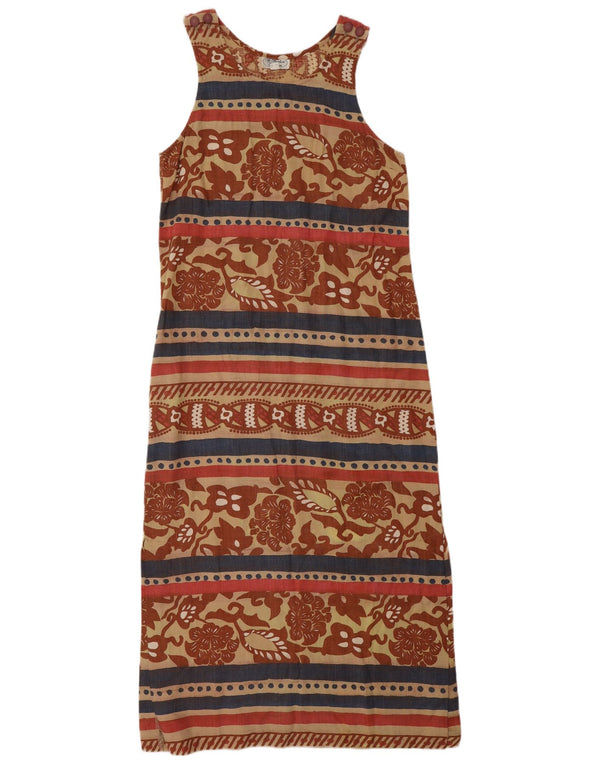 Il Marchese Coccapani Vestido sin mangas para mujer UK 10 Small Brown Floral