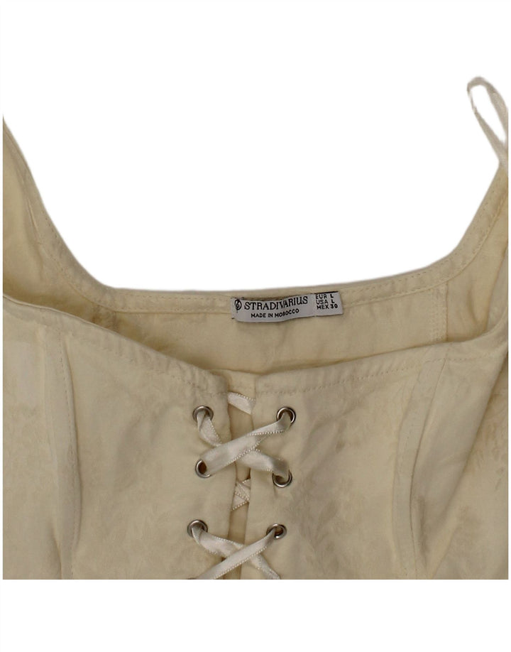 Stradivarius Top Corto Con Corsé Grande Blanco Roto |