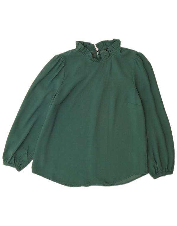 J. Crew Blusa para mujer Top UK 10 Pequeño Poliéster verde