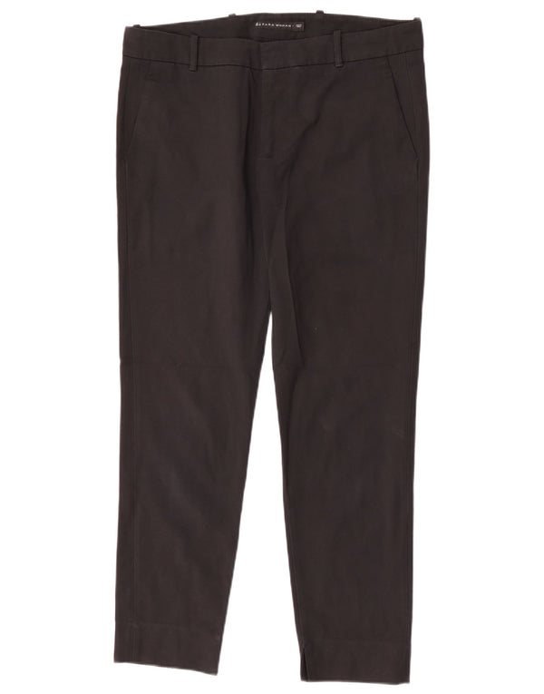 Zara Mujer Pantalón Chino Slim Grande W30 L27 Algodón Negro