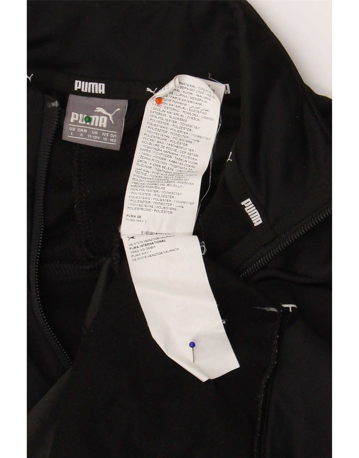 Puma Chaqueta de chándal gráfica para niños 11-12 años Negro Poliéster