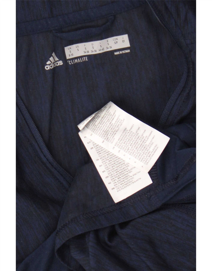 Adidas Mujer Gráfico Jersey Chándal Top Reino Unido 8/10 Pequeño Azul Marino