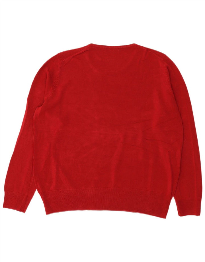 Marks & Spencer - Jersey con cuello barco para hombre, talla grande, color rojo