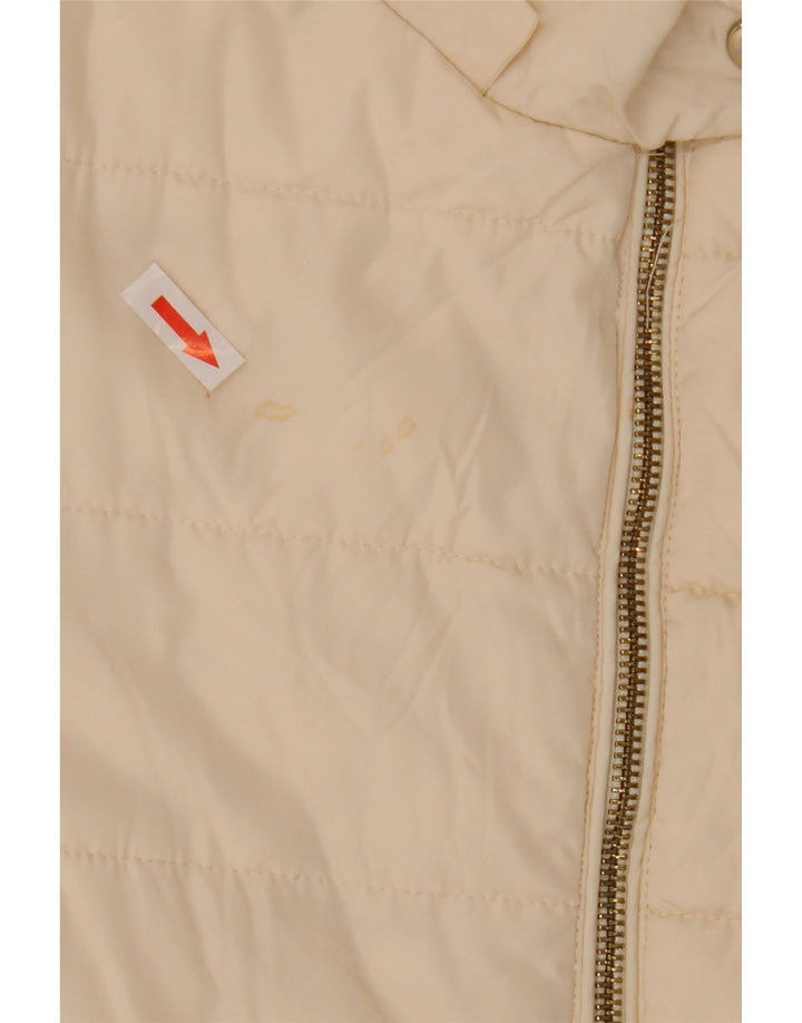 Zara Mujer Chaqueta Acolchada Extragrande UK 10 Small Poliéster Blanco