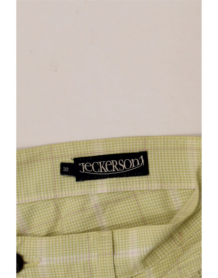 Jeckerson Pantalones cortos casuales para hombre W32 Medium Green Check
