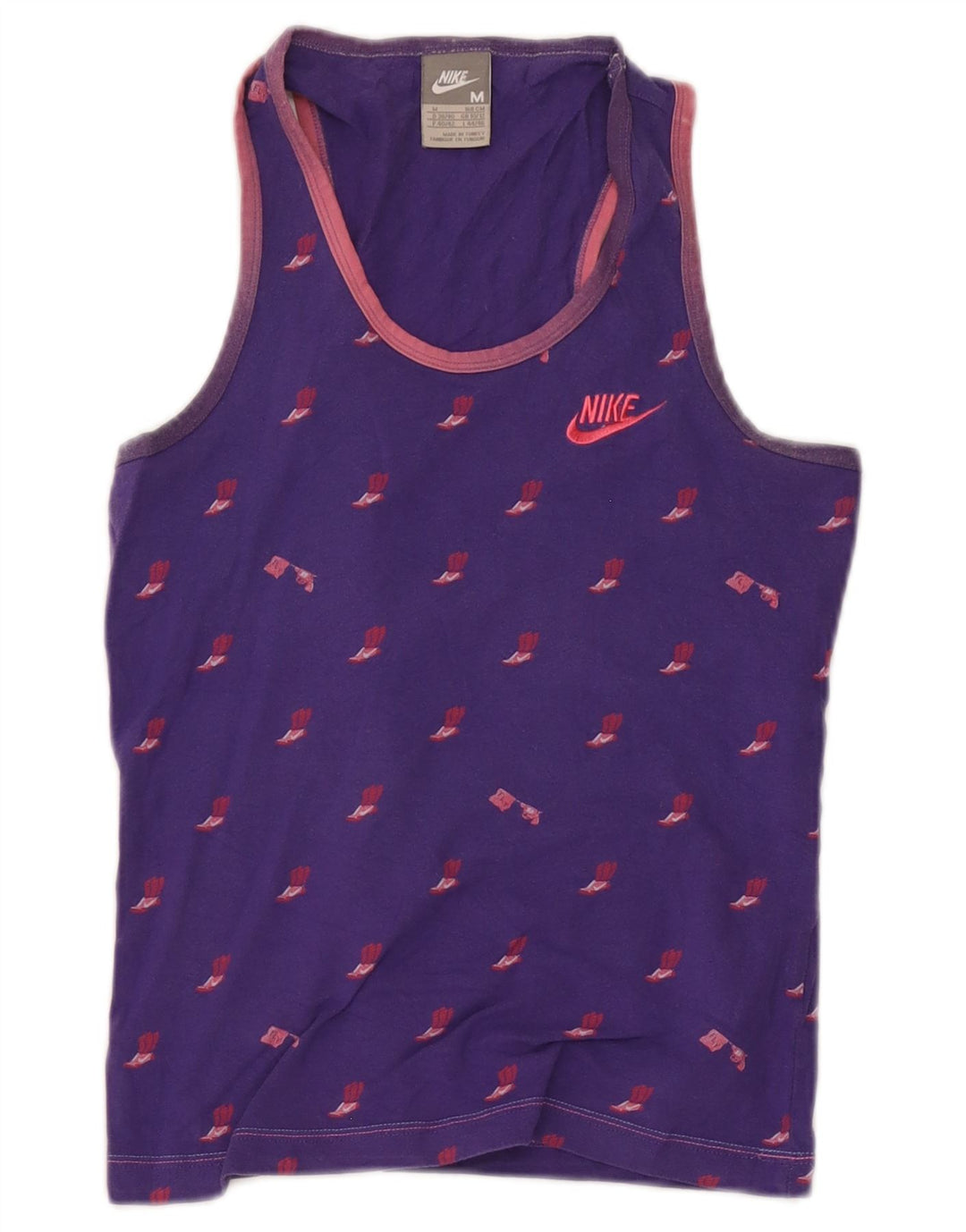 Nike Mujer Gráfico Chaleco Top Reino Unido 10/12 Medio Púrpura