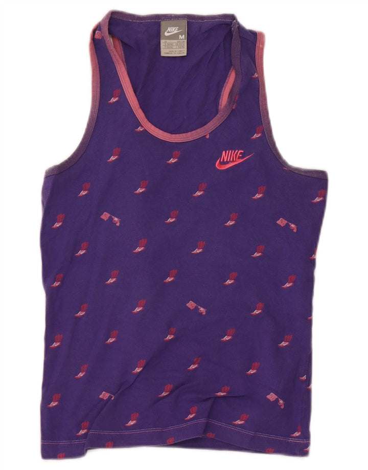 Nike Mujer Gráfico Chaleco Top Reino Unido 10/12 Medio Púrpura