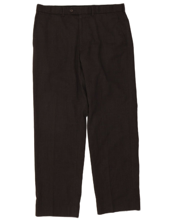 Marks & Spencer Pantalón de traje recto para hombre W34 L31 Lana negra