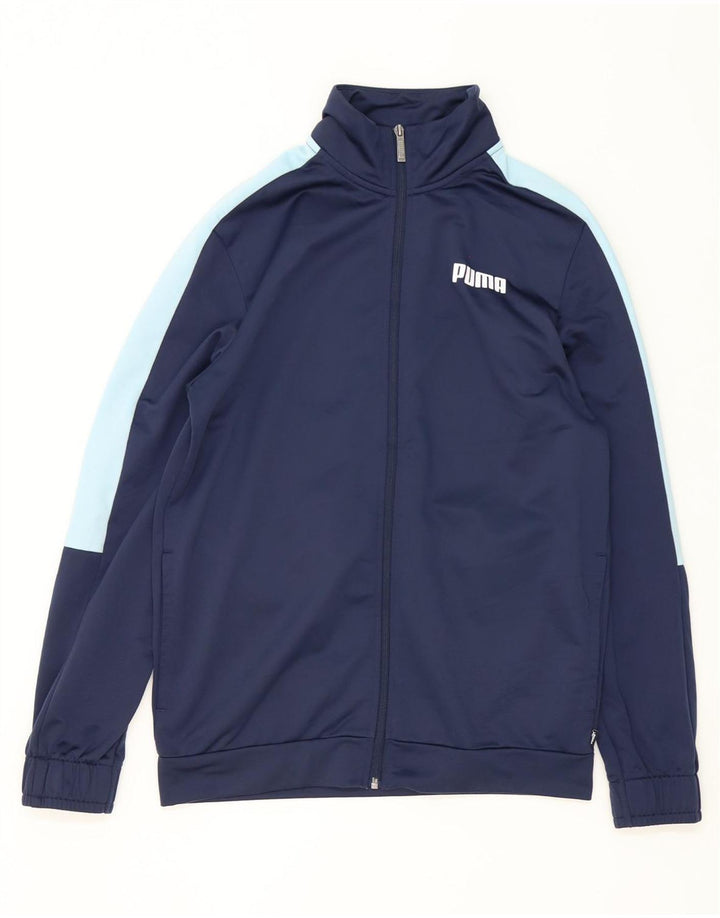 Puma Hombre Chándal Top Chaqueta Pequeña Azul Marino Colorblock Poliéster