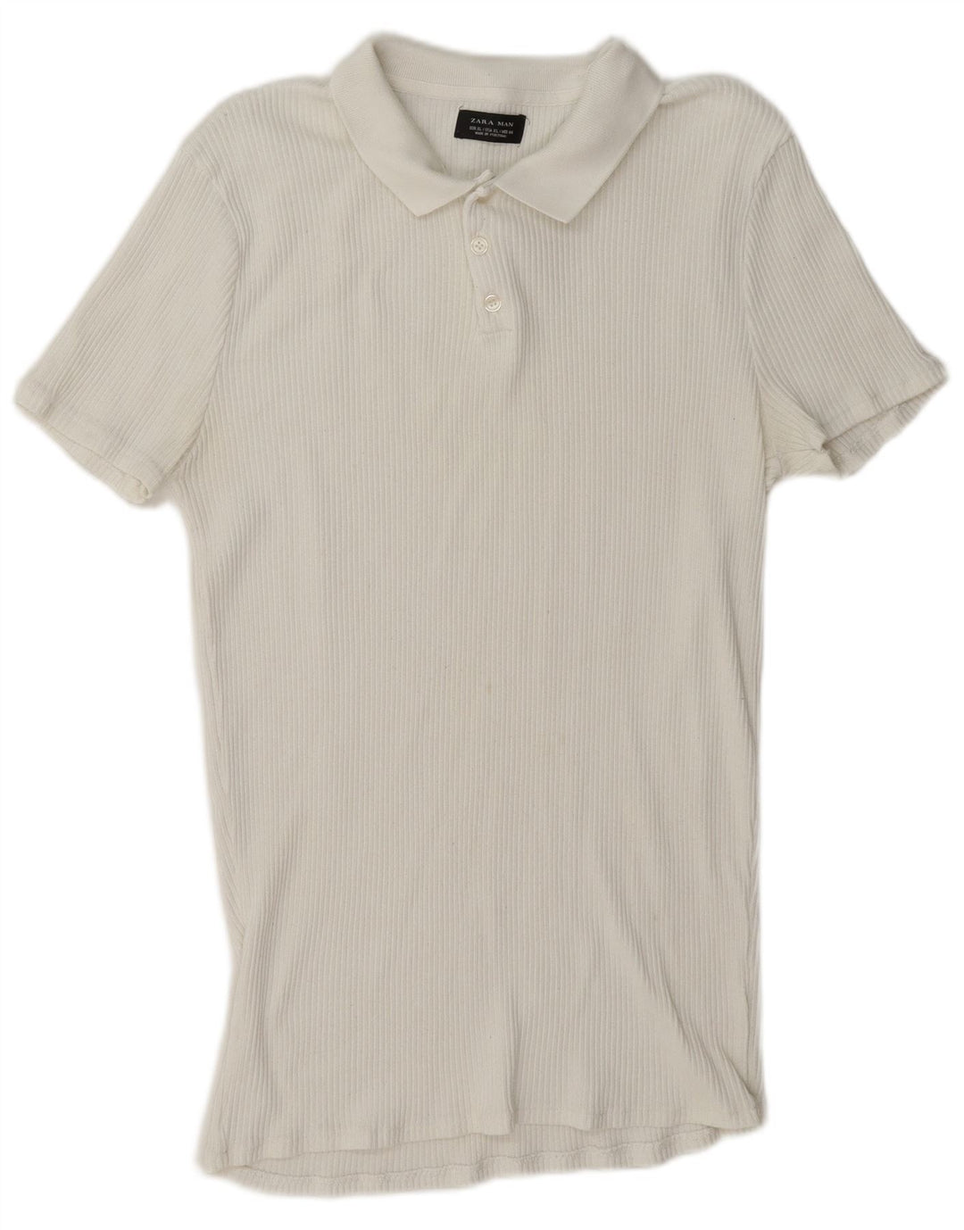 Polo Zara Hombre XL Blanco