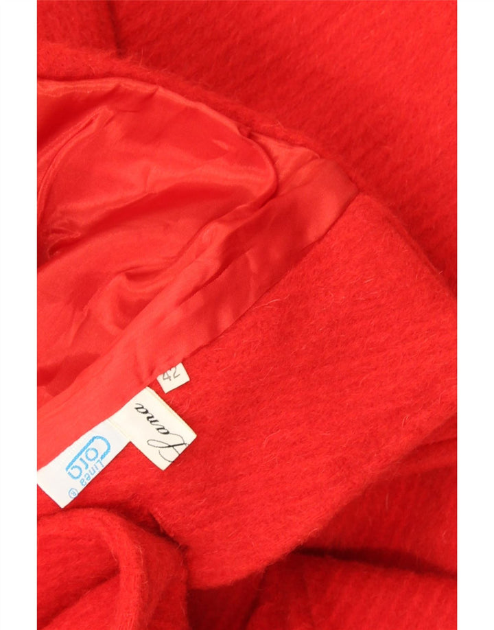 Vintage mujer 2 botones Blazer chaqueta IT 42 lana roja mediana