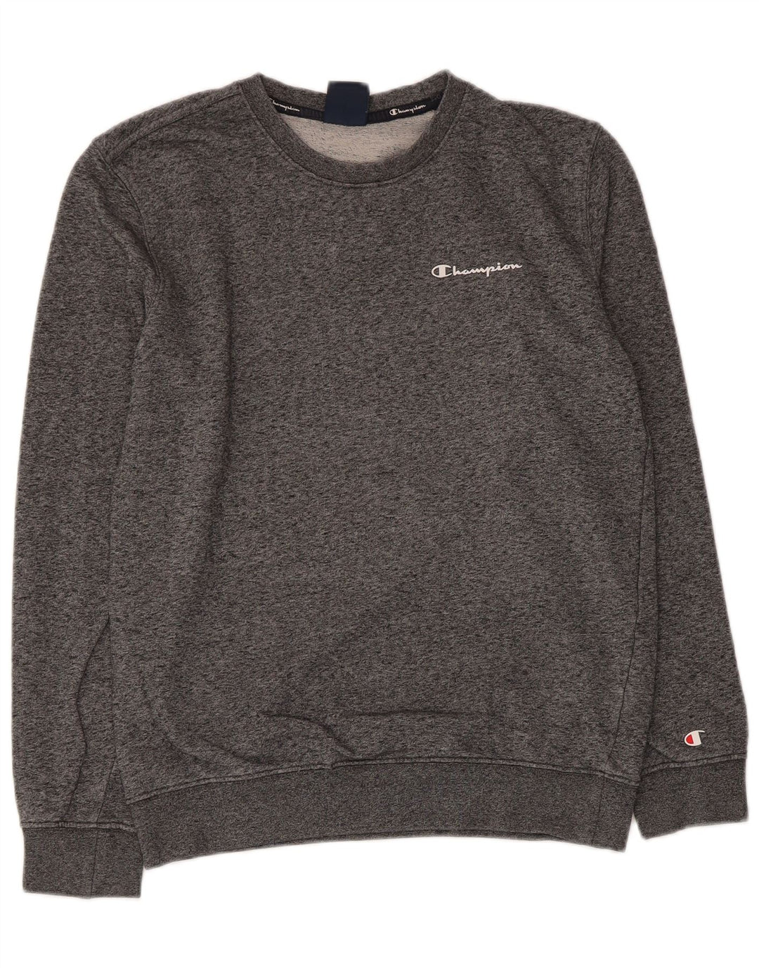 CHAMPION Sudadera tipo jersey para hombre de algodón moteado gris pequeño