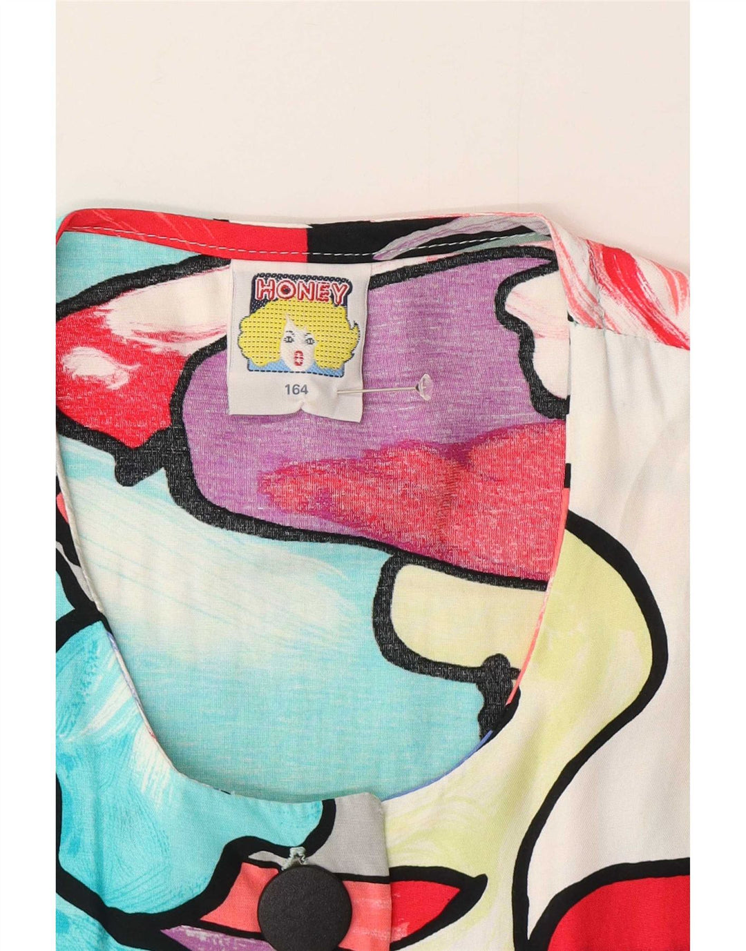 C&A Blusa camisera con estampado abstracto para mujer, talla 40, talla grande, multicolor