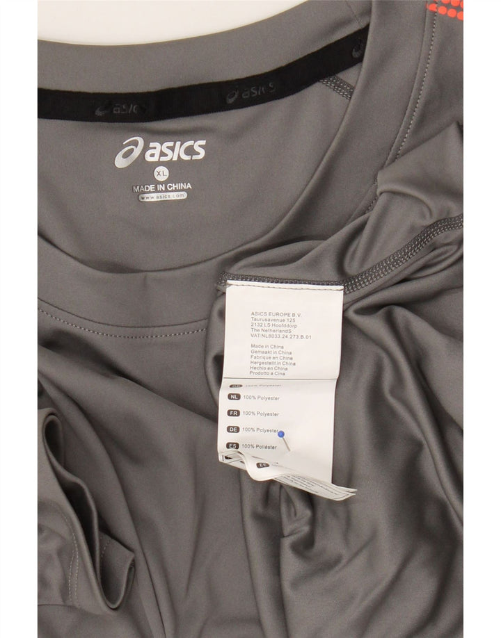 Camiseta Asics Hombre Top XL Gris Geométrico Poliéster