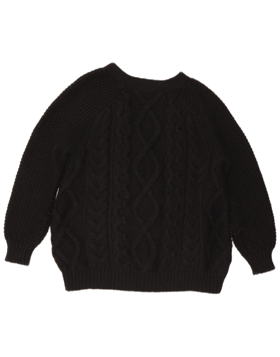 Stefanel Suéter tipo cárdigan para mujer Reino Unido 44 Lana negra mediana