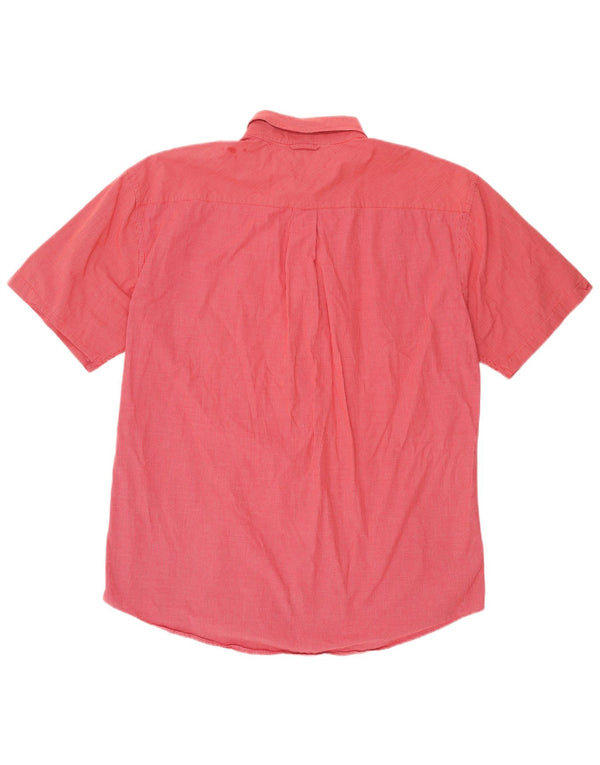 Tommy Hilfiger Camisa de manga corta para hombre XL Algodón a cuadros rojo