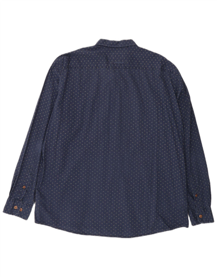 Camel Active Camisa de corte regular para hombre 2XL Algodón con lunares azul marino