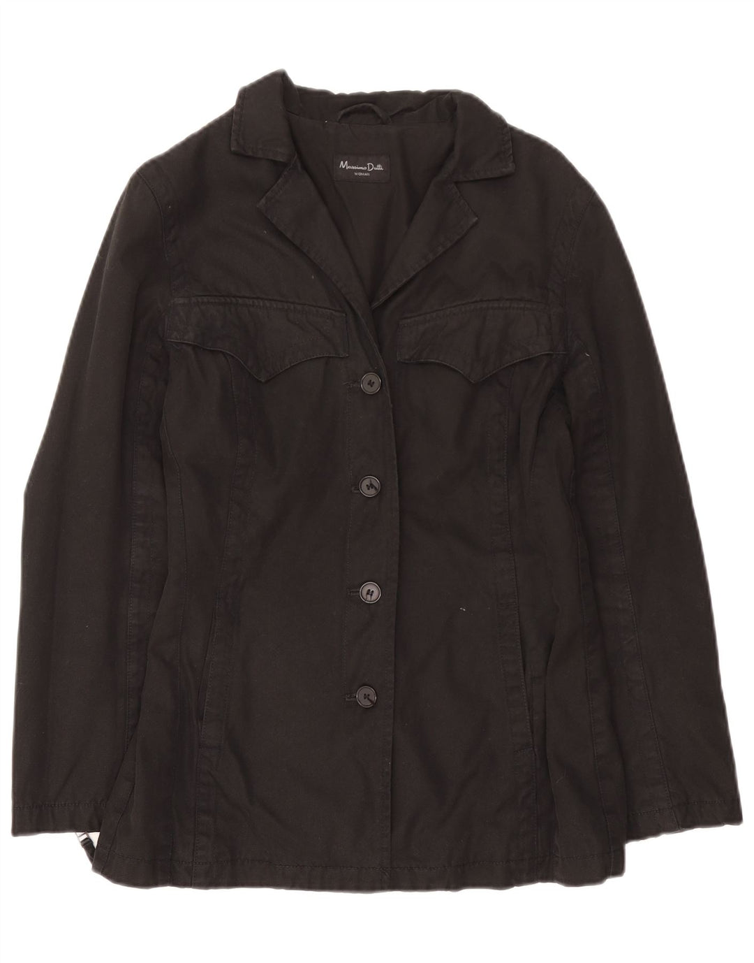 Massimo Dutti Chaqueta utilitaria para mujer Reino Unido 46 Grande Algodón negro