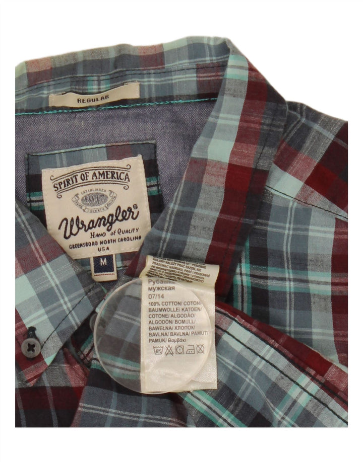 Wrangler Camisa Regular Fit De Algodón A Cuadros Azul Medio Para Hombre