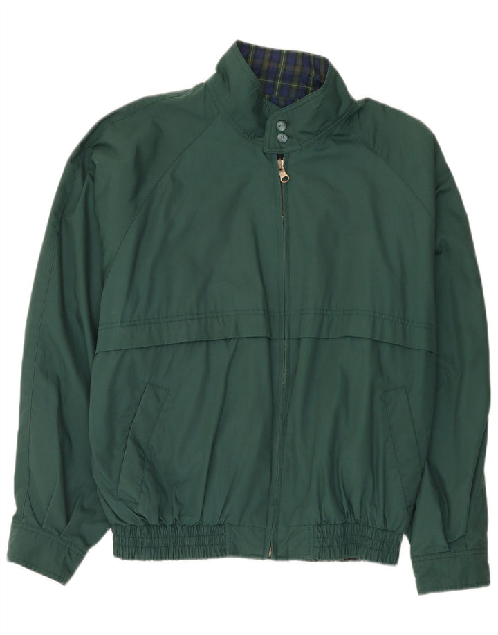 Chaqueta reversible vintage para hombre Reino Unido 38 Poliéster verde medio