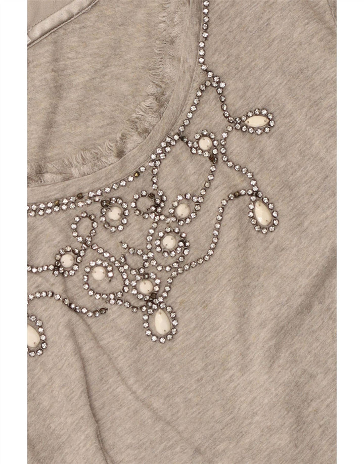 LIU JO Camiseta de manga larga para mujer UK 10 Small Grey