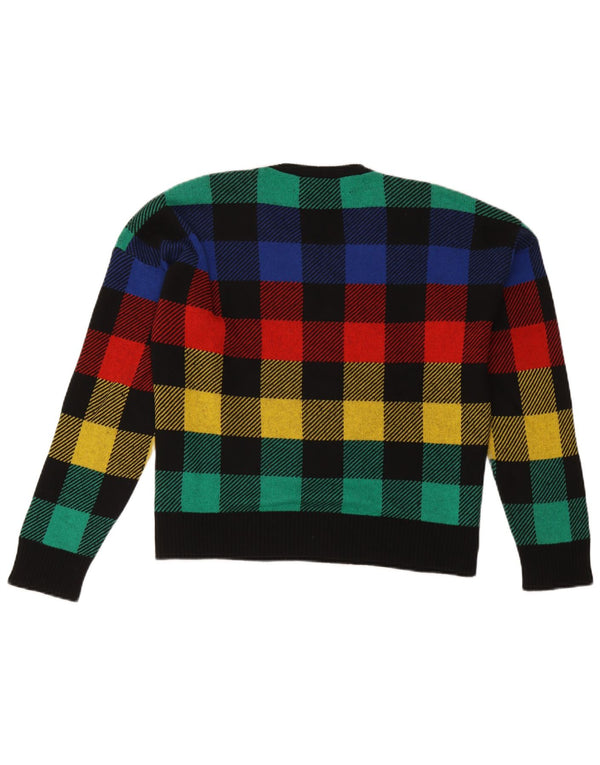 Benetton Jersey De Cuello Redondo Para Mujer UK 46 Large Multicolor Check
