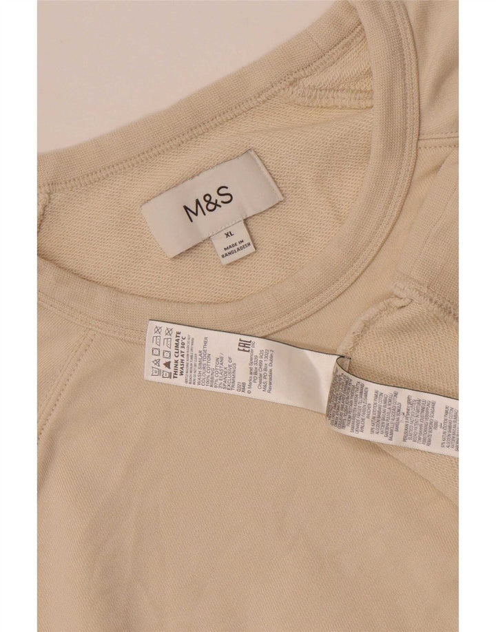 Marks & Spencer Hombre Sudadera Jumper XL Beige Algodón