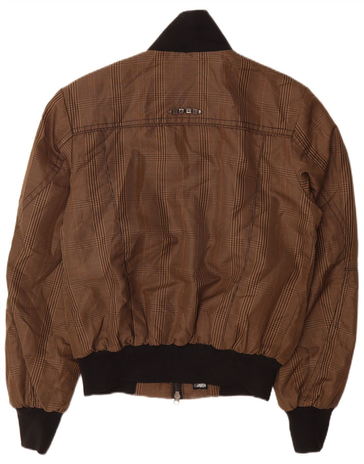 ¡GRITAR! Chaqueta bomber para hombre UK 36 Small Marrón Cuadros Poliéster