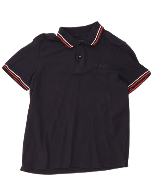 Polo Lotto Hombre Algodón Azul Marino Medio
