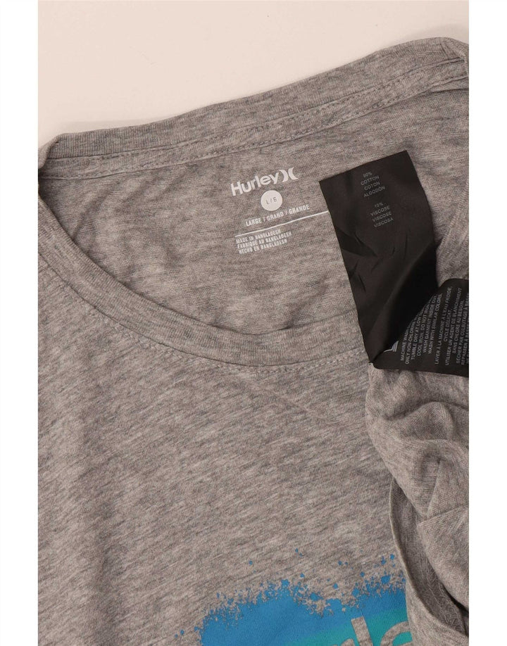 Hurley - Camiseta gráfica para hombre, talla grande, algodón gris