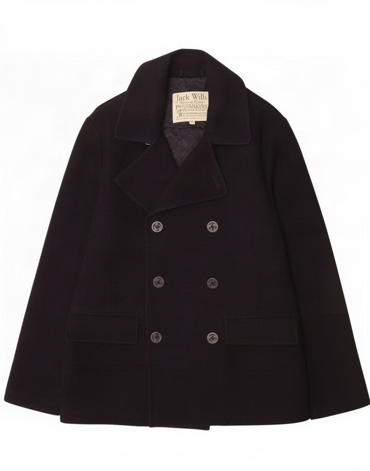Jack Wills Chaquetón para hombre UK 38 Medio Lana azul marino