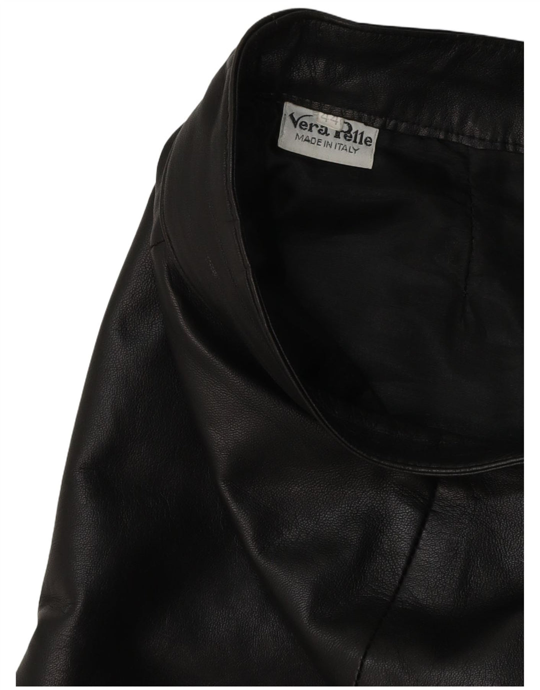 VINTAGE Falda de cuero para mujer IT 44 Mediano W28 Cuero negro