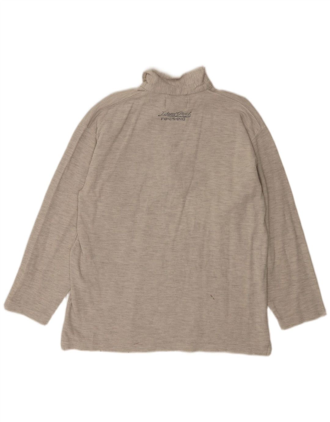 Island Port Polo de manga larga con cuello con cremallera para hombre XL Gris moteado