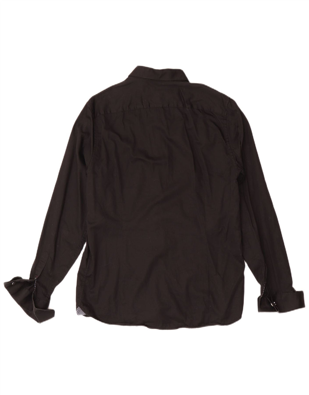 Ted Baker Camisa formal de corte moderno para hombre, talla 16, algodón negro grande