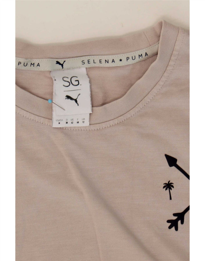 Puma Mujer Selena Camiseta Gráfica Extragrande Top UK 12 Gris Medio