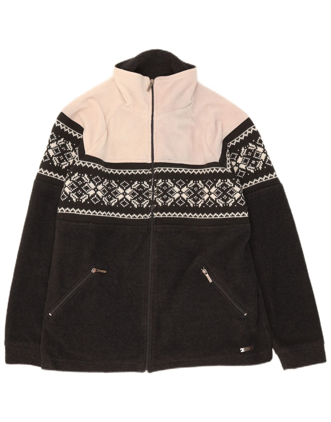 Vintage hombres chaqueta de lana Reino Unido 38 medio negro colorblock poliéster