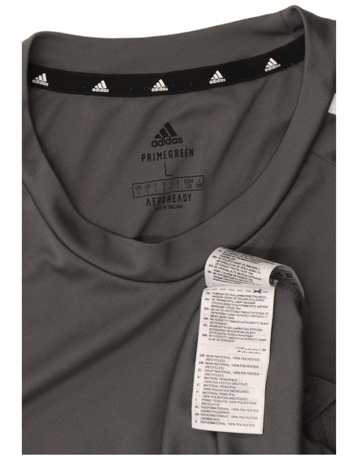 Adidas Hombre Aeroready Camiseta Top Grande Gris Poliéster
