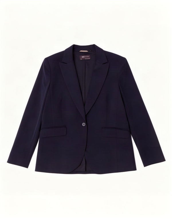 Marks & Spencer Chaqueta tipo blazer con 1 botón para mujer UK 20 2XL Poliéster azul marino