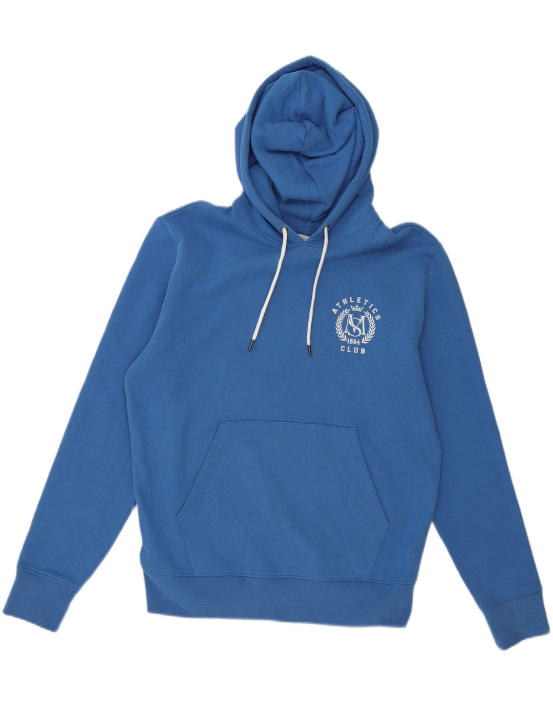 MARKS & SPENCER Mens Hoodie Jumper Small Blue Vintage Marks & Spencer and Second-Hand Marks & Spencer from Messina Hembry 