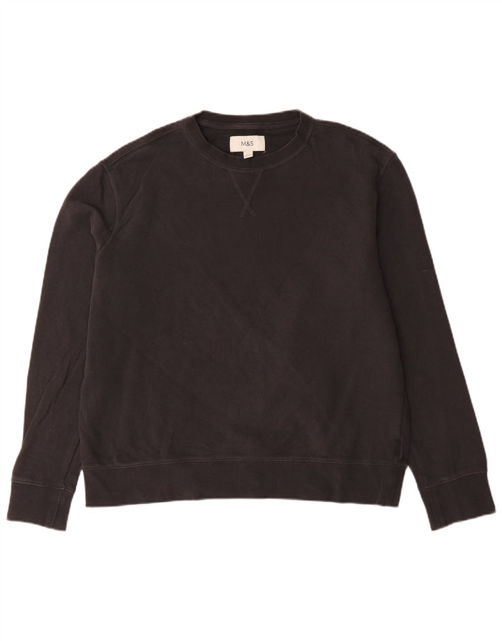 Marks & Spencer - Sudadera para hombre, talla grande, color negro, algodón