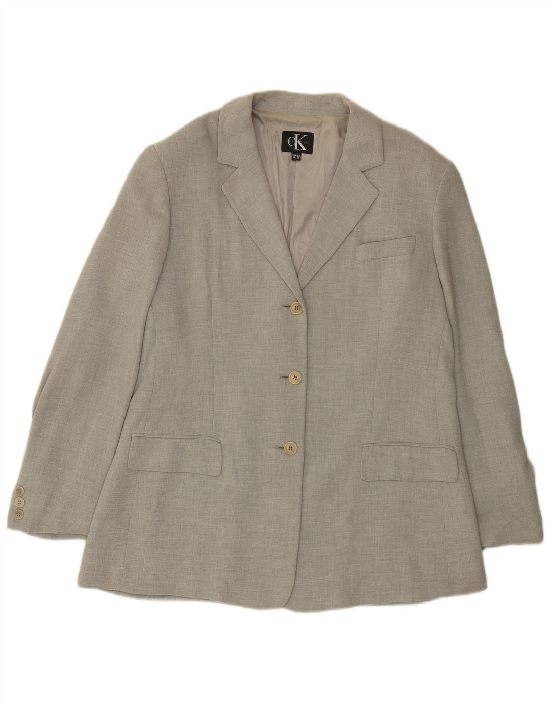 Calvin Klein Chaqueta Blazer de 3 Botones para Mujer US 14 XL Viscosa Gris