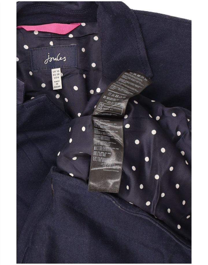 Joules Chaqueta tipo blazer de 2 botones para mujer UK 10 Small Poliéster azul marino