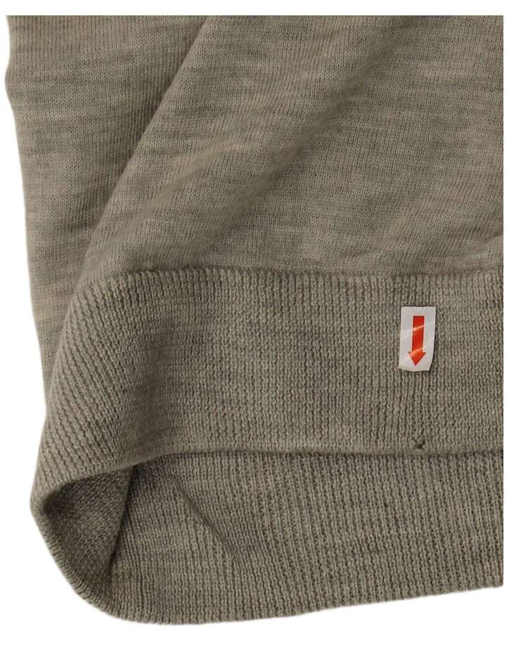 J. CREW Suéter tipo jersey con cuello barco para mujer UK 10 Small Grey Merino Wool