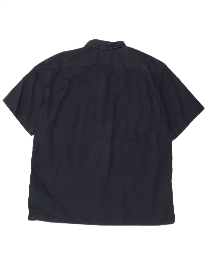 EDDIE BAUER Camisa de manga corta para hombre, corte clásico, XL, algodón azul marino