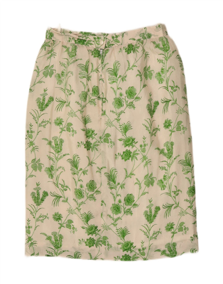 Falda recta vintage para mujer W28 Floral blanco medio