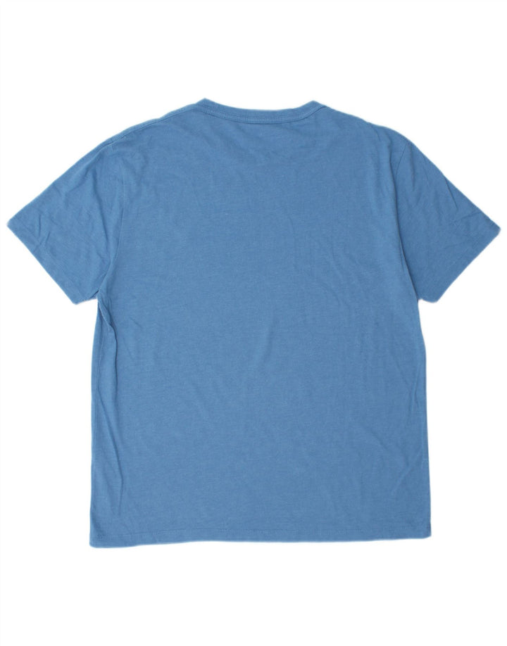 All Saints - Camiseta de corte regular para hombre, talla grande, algodón azul
