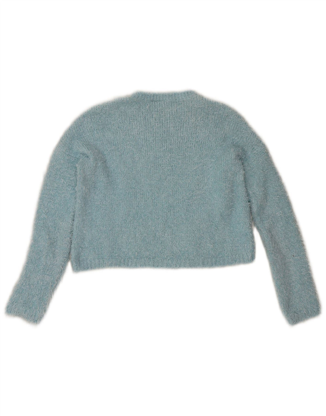 Topshop Suéter corto con cuello redondo para mujer UK 8 Small Poliéster azul