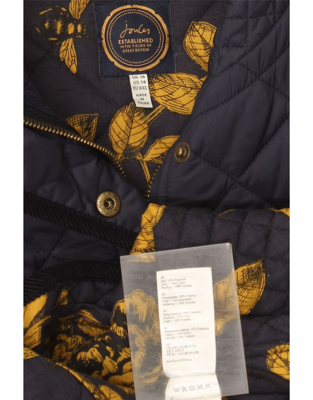 Chaqueta acolchada para mujer Joules UK 40 XL Poliamida azul marino