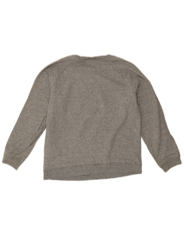 Levi's Sudadera de gran tamaño con gráfico para mujer, talla 10, algodón gris pequeño