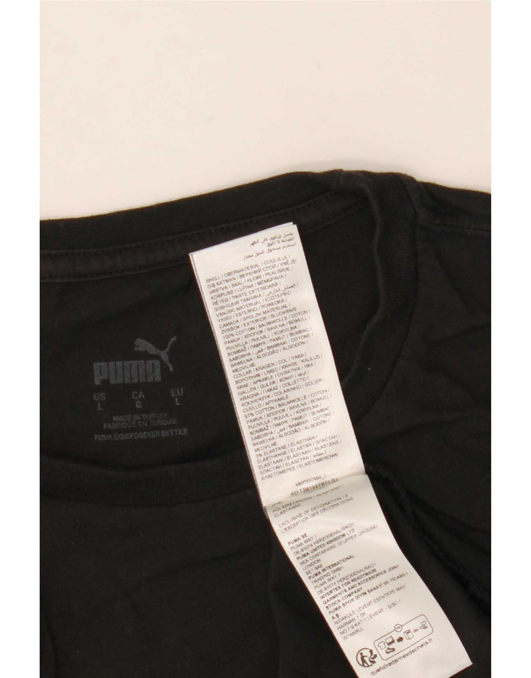 Puma - Camiseta para hombre, talla grande, algodón negro